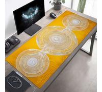 Alfombrilla de Ratón Gaming, Alfombrilla de Ratón Fina y Suave para Juegos 800x300x3mm, Impermeable Base Antideslizante, Mejora la precisión y la Velocidad para Hombres Bohemia Amarillo PjY7983 G-B