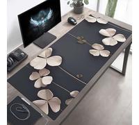 Alfombrilla de Ratón Gaming, Alfombrilla de Ratón Fina y Suave para Juegos 800x300x3mm, Impermeable Base Antideslizante, Mejora la precisión para Hombres TréBol De Cuatro Hojas Gris Oscuro PjY6569 7-F