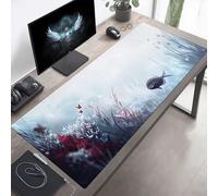 Alfombrilla de Ratón Gaming, Alfombrilla de Ratón Fina y Suave para Juegos 800x400x3mm, Impermeable Base Antideslizante, Mejora la precisión y la Velocidad, Regalos para Hombres Pez Gris PjY5398 F-R