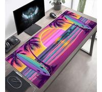 Alfombrilla de Ratón Gaming, Alfombrilla de Ratón Fina y Suave para Juegos 900x400x3mm, Impermeable Base Antideslizante, Mejora la precisión y la Velocidad para Hombres Paisaje Rosa PjY2046 F-R