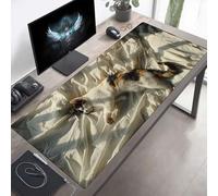 Alfombrilla de Ratón Gaming, Alfombrilla de Ratón Fina y Suave para Juegos 900x400x3mm, Impermeable Base Antideslizante, Mejora la precisión y la Velocidad para Hombres Gato Blanco PjY2430 F-R