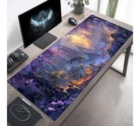 Alfombrilla de Ratón Gaming Amarillo, Alfombrilla Ratón XXL 100 x 40 cm, Grande Paisaje Mouse Pad con Bordes Cosidos, Impermeable Base de Antideslizante Caucho Tapete Rato para Oficina PjY9936 Y-R