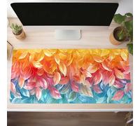 Alfombrilla de Ratón Gaming Amarillo, Alfombrilla Ratón XXL 1200x600x3mm, Grande Hojas Mouse Pad con Bordes Cosidos, Impermeable Base de Antideslizante Caucho Tapete Rato para Oficina, PjY10048 4-D