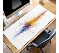 Alfombrilla de Ratón Gaming Amarillo, Alfombrilla Ratón XXL 140 x 60cm Abstracto Mouse Pad con Bordes Cosidos, Impermeable Base de Antideslizante Caucho Tapete Rato para Oficina, Regalo PjY5898 5-I