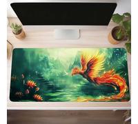 Alfombrilla de Ratón Gaming Amarillo, Alfombrilla Ratón XXL 1400x600x3mm, Grande Pájaro Mouse Pad con Bordes Cosidos, Impermeable Base de Antideslizante Caucho Tapete Rato para Oficina, PjY3060 W-I