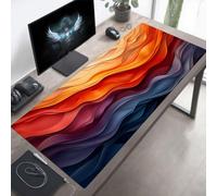 Alfombrilla de Ratón Gaming Amarillo, Alfombrilla Ratón XXL 700x300x3mm, Grande Abstracto Mouse Pad con Bordes Cosidos, Impermeable Base de Antideslizante Caucho Tapete Rato para Oficina PjY10042 H-P