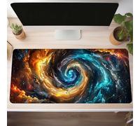 Alfombrilla de Ratón Gaming Amarillo, Alfombrilla Ratón XXL 700x300x3mm, Grande Cielo Mouse Pad con Bordes Cosidos, Impermeable Base de Antideslizante Caucho Tapete Rato para Oficina, PjY9476 K-O