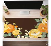 Alfombrilla de Ratón Gaming Amarillo, Alfombrilla Ratón XXL 700x300x3mm, Grande Flor Mouse Pad con Bordes Cosidos, Impermeable Base de Antideslizante Caucho Tapete Rato para Oficina, PjY10446 T-P