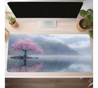 Alfombrilla de Ratón Gaming Árbol, Alfombrilla Ratón XXL 800x400x3mm, Grande Rosa Mouse Pad con Bordes Cosidos, Impermeable Base de Antideslizante Caucho Tapete Rato para Oficina, Regalo PjY14872 F-R