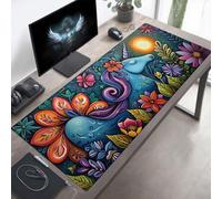 Alfombrilla de Ratón Gaming Azul, Alfombrilla Ratón XXL 100 x 40 cm, Grande Unicornio Mouse Pad con Bordes Cosidos, Impermeable Base de Antideslizante Caucho Tapete Rato para Oficina PjY5376 T-P