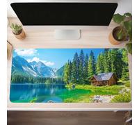 Alfombrilla de Ratón Gaming Azul, Alfombrilla Ratón XXL 120 x 60cm, Grande Paisaje Mouse Pad con Bordes Cosidos, Impermeable Base de Antideslizante Caucho Tapete Rato para Oficina, Regalo PjY6220 5-Y