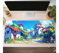 Alfombrilla de Ratón Gaming Azul, Alfombrilla Ratón XXL 160 x 80cm, Grande Paisaje Mouse Pad con Bordes Cosidos, Impermeable Base de Antideslizante Caucho Tapete Rato para Oficina, Regalo PjY3758 K-O