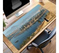 Alfombrilla de Ratón Gaming Azul, Alfombrilla Ratón XXL 160 x 80cm Paisaje Mouse Pad con Bordes Cosidos, Impermeable Base de Antideslizante Caucho Tapete Rato para Oficina, Regalo PjY3758 K-O