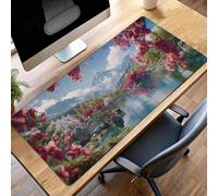 Alfombrilla de Ratón Gaming Azul, Alfombrilla Ratón XXL 1600x800x3mm Paisaje Mouse Pad con Bordes Cosidos, Impermeable Base de Antideslizante Caucho Tapete Rato para Oficina, Regalo PjY11060 5-6