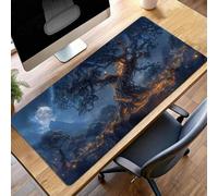 Alfombrilla de Ratón Gaming Azul, Alfombrilla Ratón XXL 70 x 30cm áRbol Mouse Pad con Bordes Cosidos, Impermeable Base de Antideslizante Caucho Tapete Rato para Oficina, Regalo PjY4638 S-U
