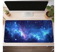 Alfombrilla de Ratón Gaming Azul, Alfombrilla Ratón XXL 80 x 40cm, Grande Cielo Mouse Pad con Bordes Cosidos, Impermeable Base de Antideslizante Caucho Tapete Rato para Oficina, Regalo PjY11912 T-8