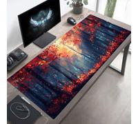 Alfombrilla de Ratón Gaming Bosque, Alfombrilla Ratón XXL 80 x 40 cm, Grande Negro Mouse Pad con Bordes Cosidos, Impermeable Base de Antideslizante Caucho Tapete Rato para Oficina, Regalo PjY14554 1-1
