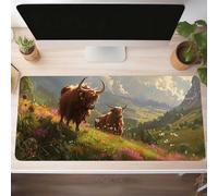 Alfombrilla de Ratón Gaming Buey, Alfombrilla Ratón XXL 80 x 40cm, Grande Amarillo Mouse Pad con Bordes Cosidos, Impermeable Base de Antideslizante Caucho Tapete Rato para Oficina, Regalo PjY3428 W-6