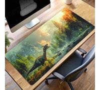 Alfombrilla de Ratón Gaming Dinosaurio, Alfombrilla Ratón XXL 60 x 30cm Verde Mouse Pad con Bordes Cosidos, Impermeable Base de Antideslizante Caucho Tapete Rato para Oficina, Regalo PjY8980 S-4