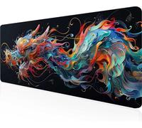 Alfombrilla de Ratón Gaming DragóN, Alfombrilla Ratón XXL 100 x 40 cm, Grande Negro Mouse Pad con Bordes Cosidos, Impermeable Base de Antideslizante Caucho Tapete Rato para Oficina, Regalo PjY8796 2-0