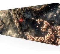 Alfombrilla de Ratón Gaming DragóN, Alfombrilla Ratón XXL 1200x600x3mm, Grande Negro Mouse Pad con Bordes Cosidos, Impermeable Base de Antideslizante Caucho Tapete Rato para Oficina PjY9128 1-4