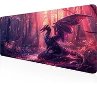 Alfombrilla de Ratón Gaming DragóN, Alfombrilla Ratón XXL 1600x800x3mm, Grande Rosa Mouse Pad con Bordes Cosidos, Impermeable Base de Antideslizante Caucho Tapete Rato para Oficina PjY10090 E-B