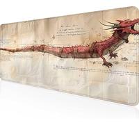 Alfombrilla de Ratón Gaming DragóN, Alfombrilla Ratón XXL 70 x 30 cm, Grande Amarillo Mouse Pad con Bordes Cosidos, Impermeable Base de Antideslizante Caucho Tapete Rato para Oficina PjY9212 A-D