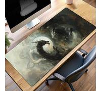 Alfombrilla de Ratón Gaming DragóN, Alfombrilla Ratón XXL 70 x 30cm Negro Mouse Pad con Bordes Cosidos, Impermeable Base de Antideslizante Caucho Tapete Rato para Oficina, Regalo PjY7184 D-H