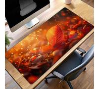 Alfombrilla de Ratón Gaming Hojas, Alfombrilla Ratón XXL 60 x 30cm Rojo Mouse Pad con Bordes Cosidos, Impermeable Base de Antideslizante Caucho Tapete Rato para Oficina, Regalo PjY12778 2-3