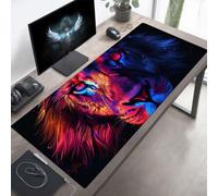 Alfombrilla de Ratón Gaming LeóN, Alfombrilla Ratón XXL 120 x 60 cm, Grande Negro Mouse Pad con Bordes Cosidos, Impermeable Base de Antideslizante Caucho Tapete Rato para Oficina, Regalo PjY7798 0-3