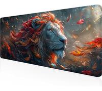 Alfombrilla de Ratón Gaming LeóN, Alfombrilla Ratón XXL 1200x600x3mm, Grande Amarillo Mouse Pad con Bordes Cosidos, Impermeable Base de Antideslizante Caucho Tapete Rato para Oficina PjY5408 1-E