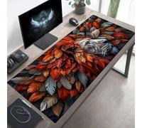 Alfombrilla de Ratón Gaming LeóN, Alfombrilla Ratón XXL 700x300x3mm, Grande Amarillo Mouse Pad con Bordes Cosidos, Impermeable Base de Antideslizante Caucho Tapete Rato para Oficina PjY9242 3-5