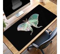 Alfombrilla de Ratón Gaming Mariposa, Alfombrilla Ratón XXL 80 x 40cm Verde Mouse Pad con Bordes Cosidos, Impermeable Base de Antideslizante Caucho Tapete Rato para Oficina, Regalo PjY1590 8-9