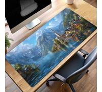 Alfombrilla de Ratón Gaming MontañA, Alfombrilla Ratón XXL 90 x 40cm Azul Mouse Pad con Bordes Cosidos, Impermeable Base de Antideslizante Caucho Tapete Rato para Oficina, Regalo PjY5510 9-8