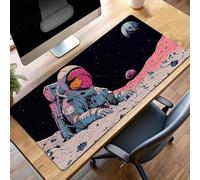 Alfombrilla de Ratón Gaming Negro, Alfombrilla Ratón XXL 1000x400x3mm Astronauta Mouse Pad con Bordes Cosidos, Impermeable Base de Antideslizante Caucho Tapete Rato para Oficina, Regalo PjY8632 T-P