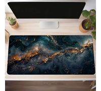 Alfombrilla de Ratón Gaming Negro, Alfombrilla Ratón XXL 90 x 40cm, Grande Abstracto Mouse Pad con Bordes Cosidos, Impermeable Base de Antideslizante Caucho Tapete Rato para Oficina, PjY6076 P-K