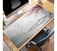 Alfombrilla de Ratón Gaming Negro, Alfombrilla Ratón XXL 900x400x3mm Paisaje Mouse Pad con Bordes Cosidos, Impermeable Base de Antideslizante Caucho Tapete Rato para Oficina, Regalo PjY2046 F-R