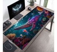 Alfombrilla de Ratón Gaming OcéAno, Alfombrilla Ratón XXL 100 x 40 cm, Grande Amarillo Mouse Pad con Bordes Cosidos, Impermeable Base de Antideslizante Caucho Tapete Rato para Oficina PjY3056 D-3