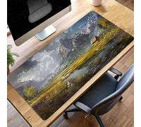 Alfombrilla de Ratón Gaming Paisaje, Alfombrilla Ratón XXL 100 x 50cm Verde Mouse Pad con Bordes Cosidos, Impermeable Base de Antideslizante Caucho Tapete Rato para Oficina, Regalo PjY9108 C-Y