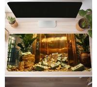 Alfombrilla de Ratón Gaming Papel, Alfombrilla Ratón XXL 100 x 40cm, Grande Amarillo Mouse Pad con Bordes Cosidos, Impermeable Base de Antideslizante Caucho Tapete Rato para Oficina, PjY9248 O-R