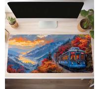 Alfombrilla de Ratón Gaming Pavo Real, Alfombrilla Ratón XXL 100 x 40cm, Grande Azul Mouse Pad con Bordes Cosidos, Impermeable Base de Antideslizante Caucho Tapete Rato para Oficina, PjY2420 R-N