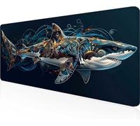 Alfombrilla de Ratón Gaming Pez, Alfombrilla Ratón XXL 100 x 40 cm, Grande Negro Mouse Pad con Bordes Cosidos, Impermeable Base de Antideslizante Caucho Tapete Rato para Oficina, Regalo PjY12836 5-8