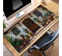 Alfombrilla de Ratón Gaming Planta, Alfombrilla Ratón XXL 80 x 40cm Verde Mouse Pad con Bordes Cosidos, Impermeable Base de Antideslizante Caucho Tapete Rato para Oficina, Regalo PjY11912 2-O