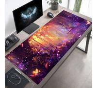 Alfombrilla de Ratón Gaming PúRpura, Alfombrilla Ratón XXL 120 x 60 cm, Grande Paisaje Mouse Pad con Bordes Cosidos, Impermeable Base de Antideslizante Caucho Tapete Rato para Oficina PjY4778 F-R