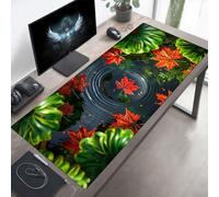 Alfombrilla de Ratón Gaming Rojo, Alfombrilla Ratón XXL 1000x400x3mm, Grande Hojas Mouse Pad con Bordes Cosidos, Impermeable Base de Antideslizante Caucho Tapete Rato para Oficina, Regalo PjY11086 9-P