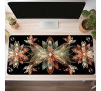 Alfombrilla de Ratón Gaming Rosa, Alfombrilla Ratón XXL 1000x500x3mm, Grande Flor Mouse Pad con Bordes Cosidos, Impermeable Base de Antideslizante Caucho Tapete Rato para Oficina, Regalo PjY10532 G-B