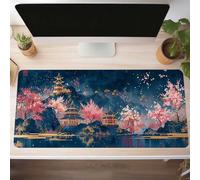 Alfombrilla de Ratón Gaming Rosa, Alfombrilla Ratón XXL 70 x 30cm, Grande Árbol Mouse Pad con Bordes Cosidos, Impermeable Base de Antideslizante Caucho Tapete Rato para Oficina, Regalo PjY7184 D-H