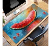 Alfombrilla de Ratón Gaming SandíA, Alfombrilla Ratón XXL 600x300x3mm Rojo Mouse Pad con Bordes Cosidos, Impermeable Base de Antideslizante Caucho Tapete Rato para Oficina, Regalo PjY10324 G-B