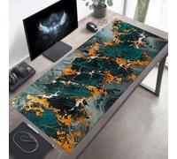 Alfombrilla de Ratón Gaming Textura, Alfombrilla Ratón XXL 80 x 40 cm, Grande Verde Mouse Pad con Bordes Cosidos, Impermeable Base de Antideslizante Caucho Tapete Rato para Oficina, Regalo PjY9694 W-8