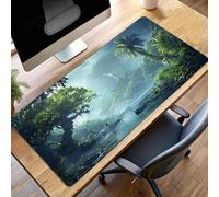 Alfombrilla de Ratón Gaming Verde, Alfombrilla Ratón XXL 100 x 40cm Paisaje Mouse Pad con Bordes Cosidos, Impermeable Base de Antideslizante Caucho Tapete Rato para Oficina, Regalo PjY5592 8-G